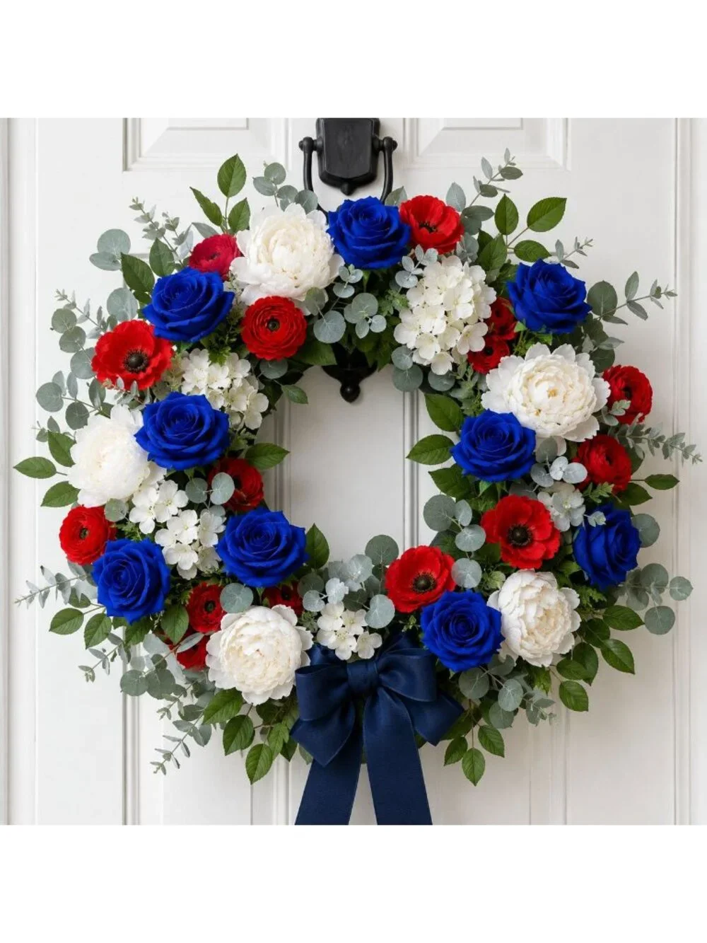 Royal Blue Artificial Roses 6 Stems Faux Silk Rose Bouquet Wedding Flowers Home